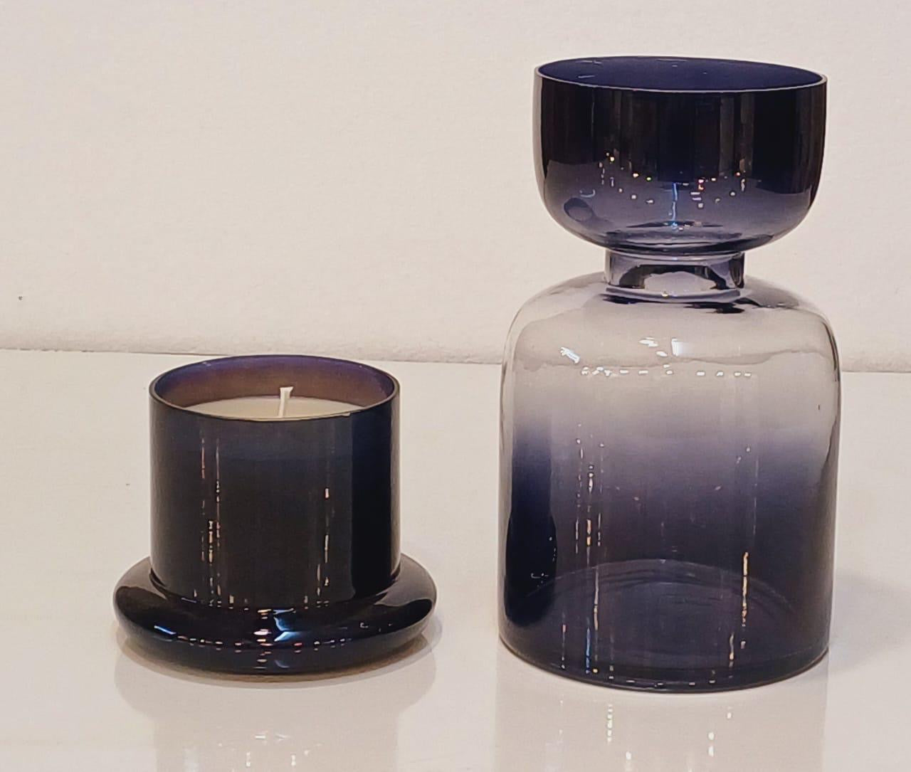 Black Color Dome Candle and Vase
