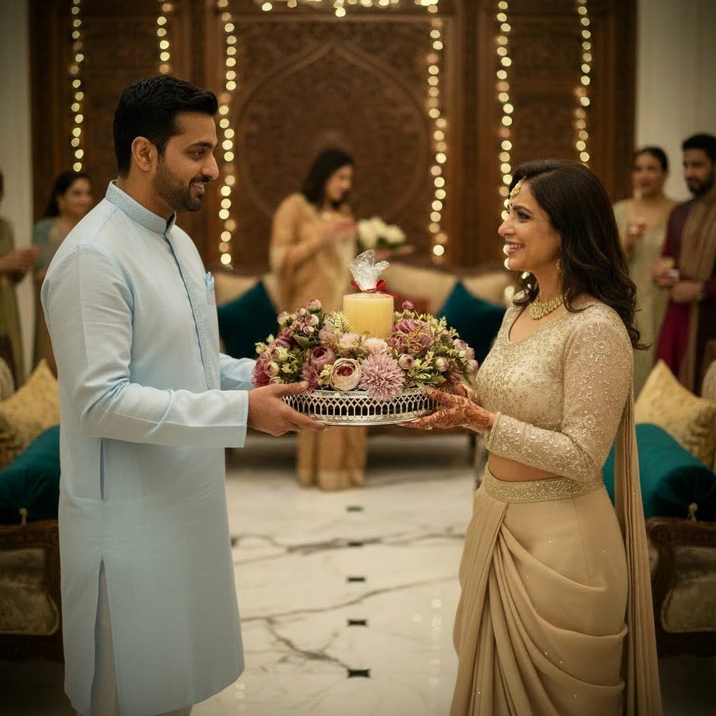 Diwali Pink Bloom Centerpiece