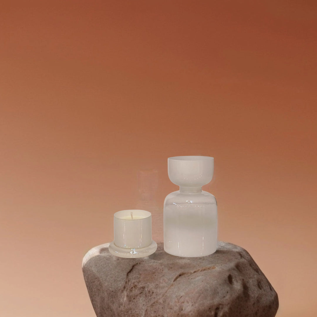 White Celebration Box - Vase and Dome Candle