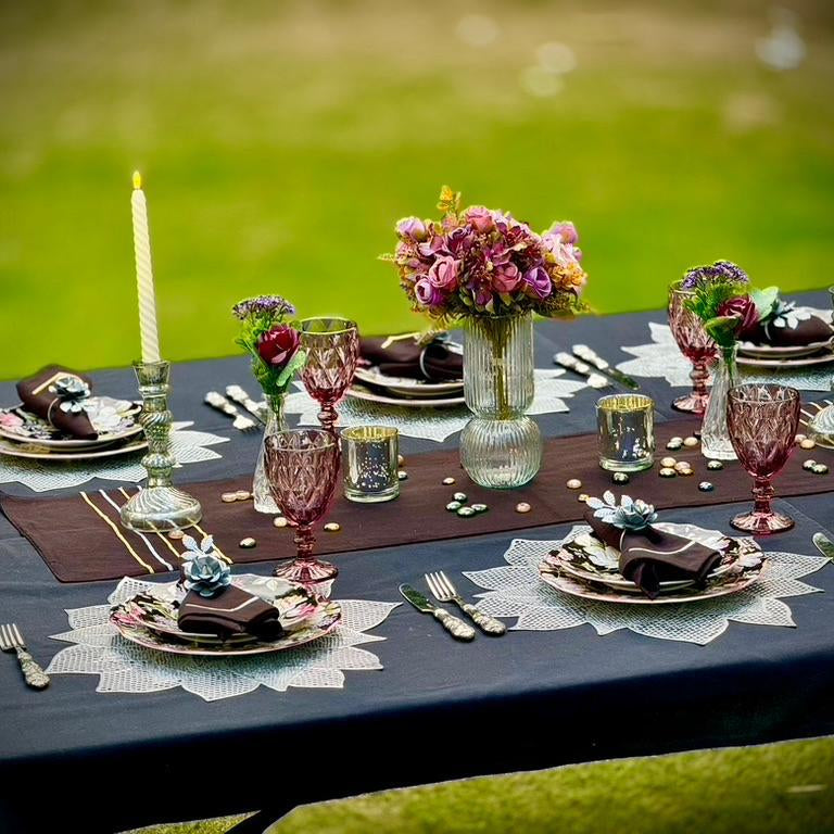 Floral Napkin Rings - Silver